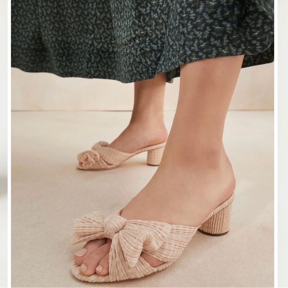 Loeffler Randall Cream Heels with Knotted Detail